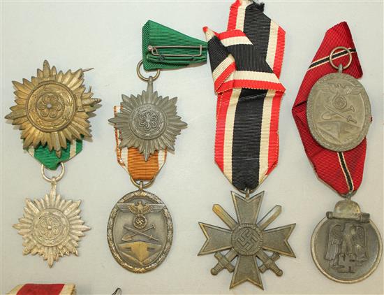 A collection of German Third Reich medals,